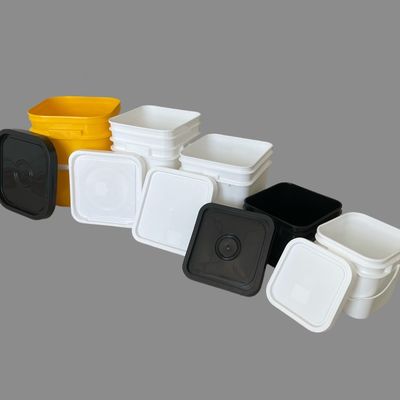 Logotipo de impressão a cores personalizadas Balde de plástico quadrado com alça para organização de lanches