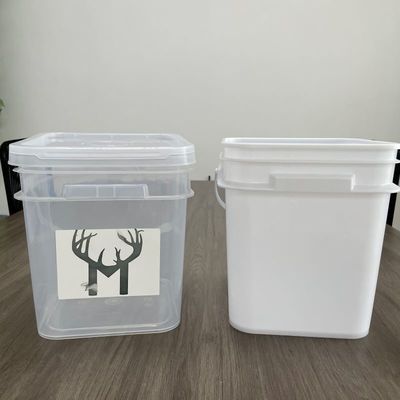 Impressão de tela de seda 10L 20L balde de plástico quadrado com tampa e material de polipropileno
