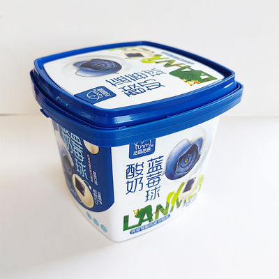 Personalizar SIM 1000ml PP Barril de biscoito hermético recipiente de biscoito balde de plástico com tampa
