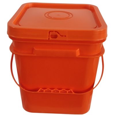 1.0 a 2.5 mm Espessura de Polipropileno Balde Quadrado Laranja Balde de Plástico com Product de Cobertura