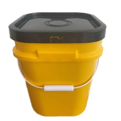 Material de PP/HDPE personalizado de fácil abertura, balde de plástico quadrado de 5 galões e 6 galões com alça