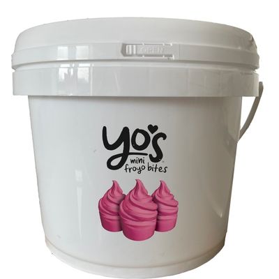 Customize baldes redondos de plástico de 1L 2L 3L 4L 5L com tampa e alça para armazenamento de alimentos