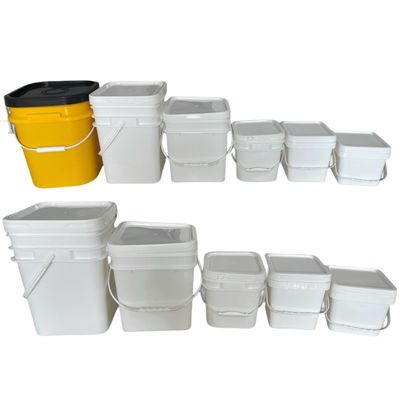 Balde quadrado de polipropileno azul com personalização 1L-25L Balde de plástico para durável