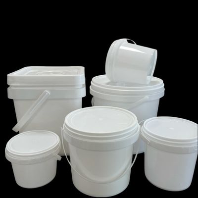 Armazenamento seguro de alimentos para animais de estimação 2 galões 8L balde de plástico branco com tampa e selo à prova de adulteração