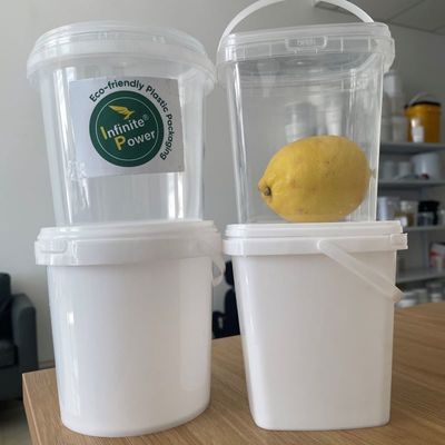 Tela de seda/transferência de calor/impressão IML balde de plástico quadrado para doces e biscoitos