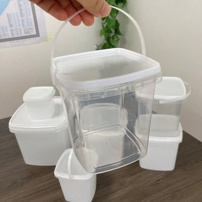Embalagem de plástico quadrada de 1L com tampa de impressão de transferência de calor e GAP aprovada