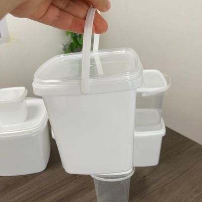 1Balde de plástico quadrado de 0,0-2,5 mm de espessura com cabo de tampa e material durável de qualidade alimentar