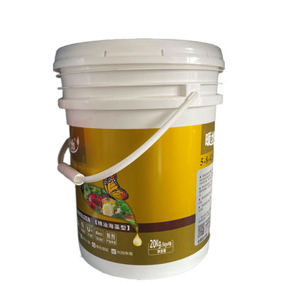Container de plástico quadrado de 5 galões e 6,5 galões de graxa com impressão de transferência de calor personalizada