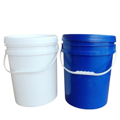 Balde de plástico branco redondo de 20L 5 galões com tampa de impressão de tela de seda/transferência de calor/IML
