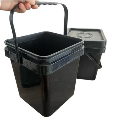 Embalagem de alimentos personalizada Balde de plástico quadrado de 5L com design de abertura fácil e impressão IML