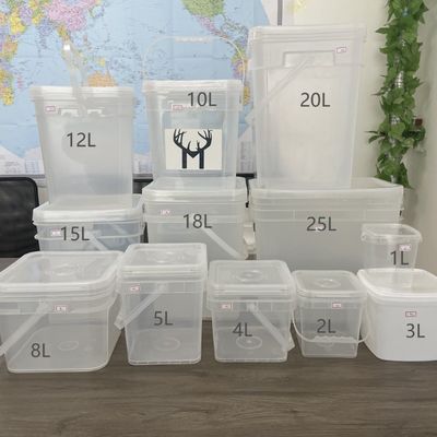 Embalagem de alimentos personalizada Balde de plástico quadrado de 5L com design de abertura fácil e impressão IML