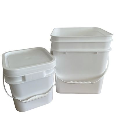 Balde de plástico quadrado amarelo 4L/5L/6L Capacidade para ferramentas de embalagem