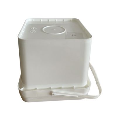 Balde de plástico quadrado amarelo 4L/5L/6L Capacidade para ferramentas de embalagem