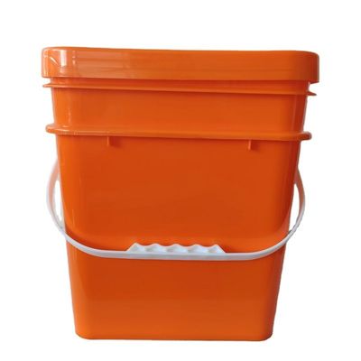 Balde de plástico quadrado amarelo 4L/5L/6L Capacidade para ferramentas de embalagem