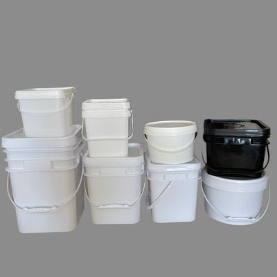 Balde de plástico HDPE redondo ou quadrado de 10 litros Durável e resistente Espessura 1,0-2,5 mm