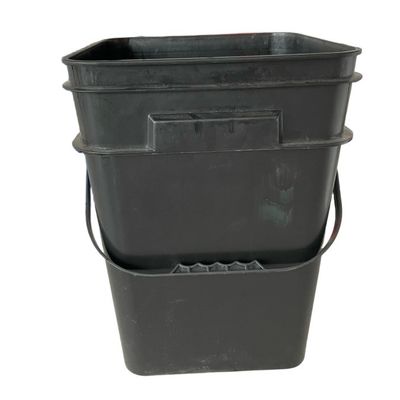 5L 6L 8L 10L 15L 18L 20L Balde Material PP Preto Ferramenta de balde de plástico quadrado