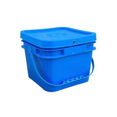 Balde de plástico quadrado de 8L personalizável para embalagem de balde quadrado de 2 galões em amarelo