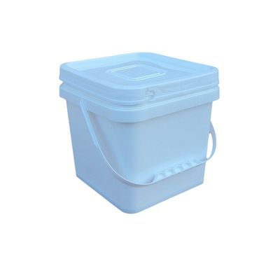 Balde de plástico quadrado de 8L personalizável para embalagem de balde quadrado de 2 galões em amarelo