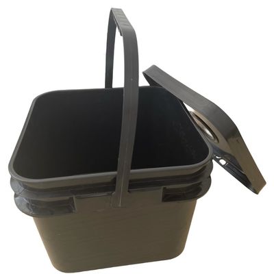 Balde de plástico quadrado de 8L personalizável para embalagem de balde quadrado de 2 galões em amarelo