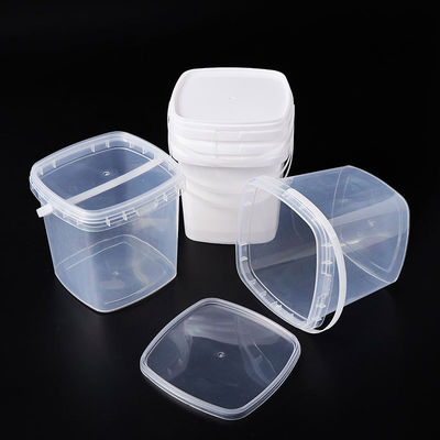 Balde de plástico transparente redondo 5L 6L 7L 8L 10L 15L Balde quadrado de qualidade alimentar