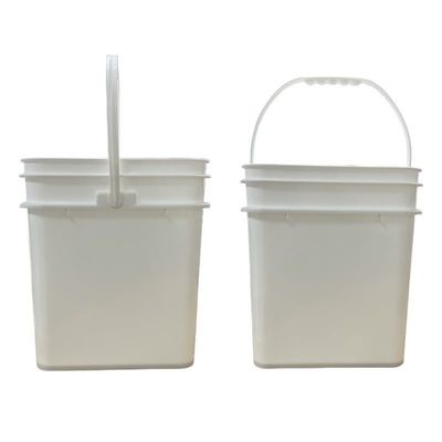 Impressão IML Custom 4 Gallon 5 Gallon 6 Gallon Container de Barril de Balde Quadrado Branco Com Manopla de Plástico