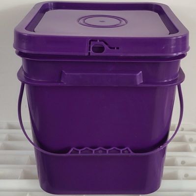 Balde quadrado com tampa 4L 5L 6L 8L 10L 4 galões Balde de plástico para armazenamento de água