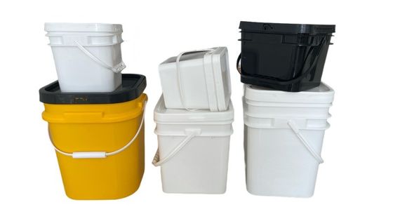 Balde quadrado de 5L com tampa fácil de abrir e fechar, feito de transferência de calor de impressão de polipropileno