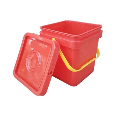 Balde de plástico quadrado com tapa fácil de abrir e fechar 8 litros Forma quadrada personalizável