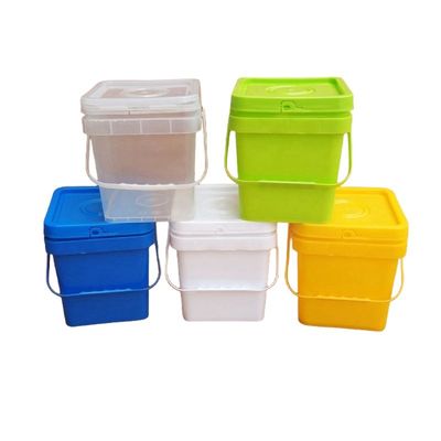 Balde de plástico quadrado com tapa fácil de abrir e fechar 8 litros Forma quadrada personalizável
