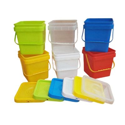Balde de plástico quadrado com tapa fácil de abrir e fechar 8 litros Forma quadrada personalizável
