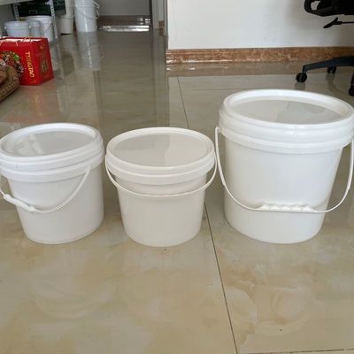 1.0-2.5 MM Espessura Balde de tinta de plástico personalizado 5L PP Balde Container redondo branco