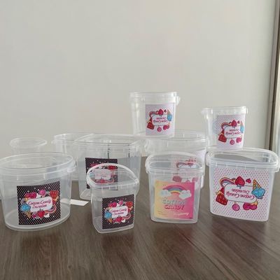 Balde de plástico durável Container de sorvete de PP personalizado com e design personalizado