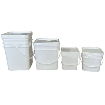 1.0 a 2.5 mm Espessura Cores quadradas Balde de plástico com tampa fácil de abrir e fechar