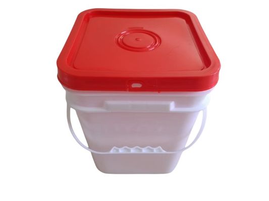 Polipropileno/HDPE 1L 2L 3L 4L 5L 7L 8L 10L baldes quadrados com ferramenta de tampa para benefício
