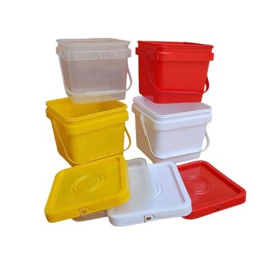 Polipropileno/HDPE 1L 2L 3L 4L 5L 7L 8L 10L baldes quadrados com ferramenta de tampa para benefício