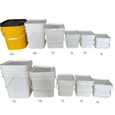GAP/ISO/FDA Certified Square 200ml-25L Balde de plástico com tampa fácil de abrir e fechar
