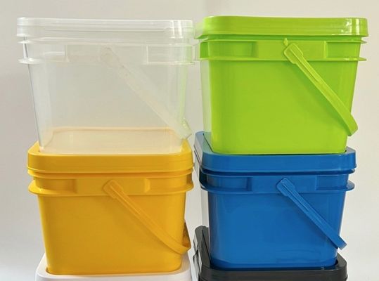 GAP/ISO/FDA Certified Square 200ml-25L Balde de plástico com tampa fácil de abrir e fechar