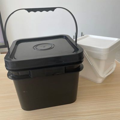 2 galões de balde de plástico quadrado com tampa e alça GAP/ISO/FDA Certified Bucket