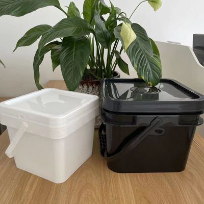2 galões de balde de plástico quadrado com tampa e alça GAP/ISO/FDA Certified Bucket