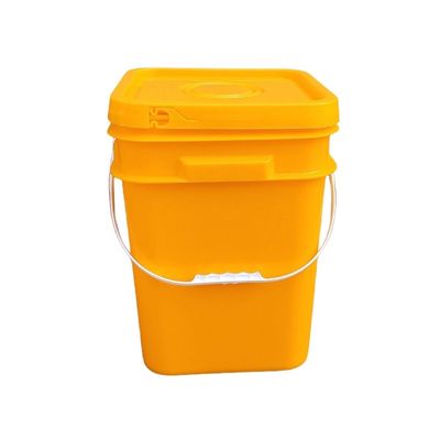 4L 5L 6L 7L 8L 10L 15L 18L 20L Balde de plástico quadrado com tampa Impressão de logotipo personalizado