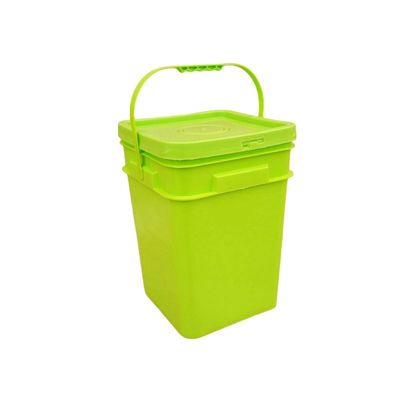 4L 5L 6L 7L 8L 10L 15L 18L 20L Balde de plástico quadrado com tampa Impressão de logotipo personalizado