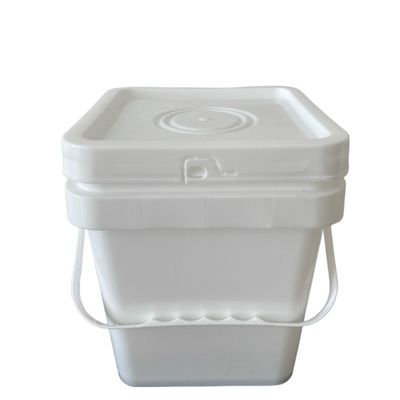 Barril de plástico quadrado com tampa e alça