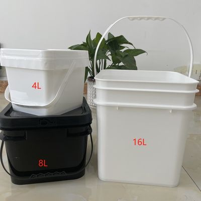 Balde quadrado de 8L de 2 galões com tampa feito de material PP resistente a impactos e durável