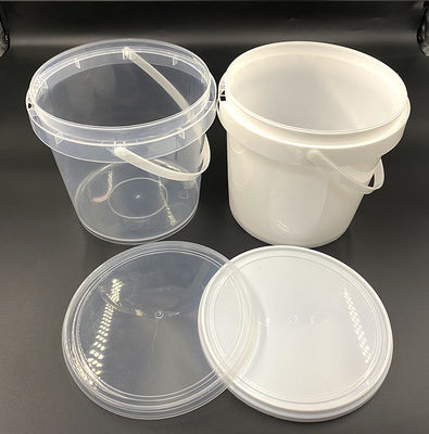 1L-10L baldes de plástico transparente com tampa e alça Especificações multifuncionais 1,0-2,5 mm