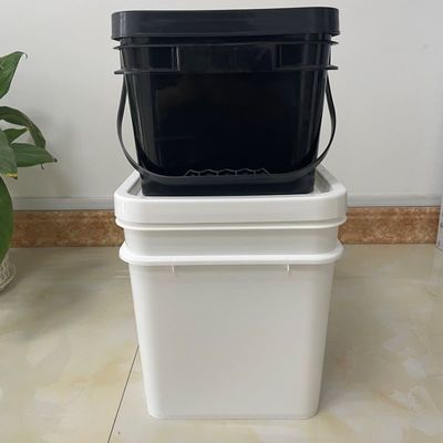 Balde de plástico quadrado de 15L personalizável com alça de impressão e acessórios