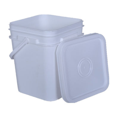 Balde de plástico quadrado de 10 litros com acabamento colorido e material HDPE