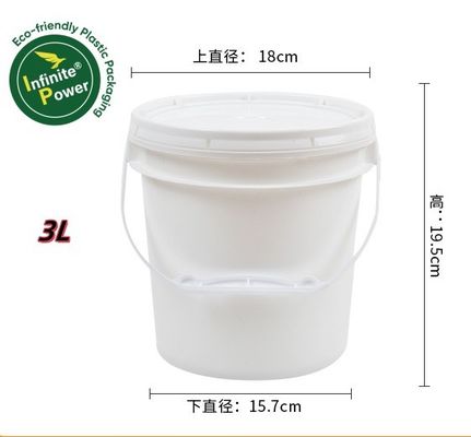 1.0-2,5 mm Espessura 3 litros Baldes de plástico de qualidade alimentar Baldes de manteiga para impressão em gravura