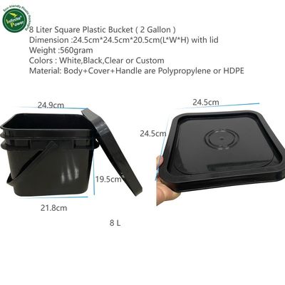 Alimento para animais de estimação 2 galões Custom Impresso Balde Quadrado com Portas Recipiente de plástico de qualidade alimentar