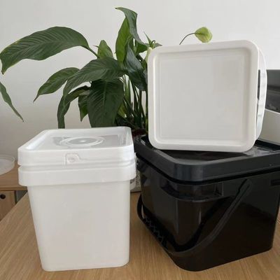 Balde de plástico quadrado conveniente com tampa e alça 1L 2L 3L 4L 5L 6L 7L 8L 9L 10L
