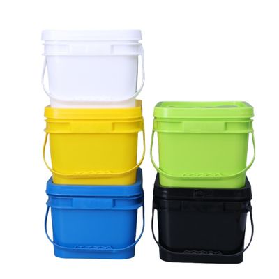 Durável 2 galões de balde quadrado transparente logotipo personalizado impresso feito e personalizável